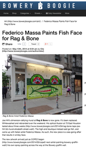 Bowery Boogie - Federico Massa Paints Fish Face for Rag & Bone